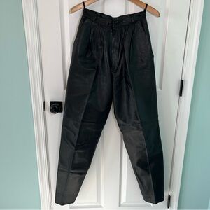 Vintage Suedeclub Pleated Leather Pants Made in England Size 26 S XS